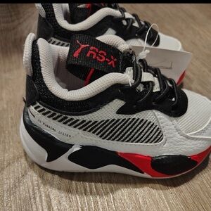 Puma Kids' /RS-X Sneakers - Black, White, Red -size 4C